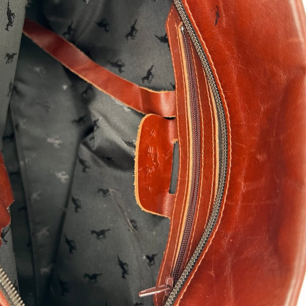 Saki Red Zip Faux Leather Shoulder Bag | Classic Style - Picture 6 of 12